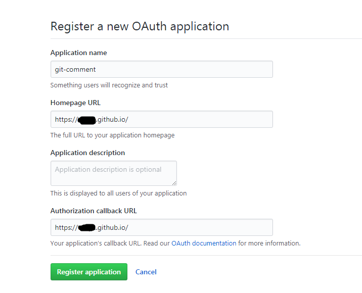 注册 OAuth Apps